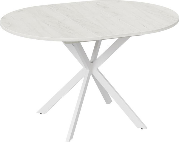 Изображение товара Обеденный стол ТриЯ Мэдисон раздвижной Тип 1 (белый муар/дуб крафт белый)