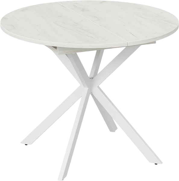 Изображение товара Обеденный стол ТриЯ Мэдисон раздвижной Тип 1 (белый муар/дуб крафт белый)