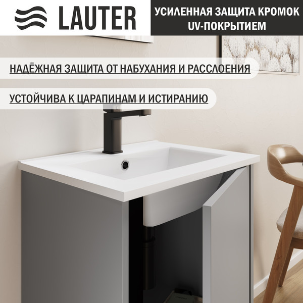 Изображение товара Тумба с умывальником Lauter Nika 49 (шиншилловый серый/черный)