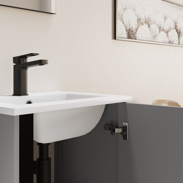 Изображение товара Тумба с умывальником Lauter Nika 49 (шиншилловый серый/черный)