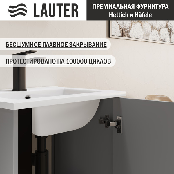 Изображение товара Тумба с умывальником Lauter Nika 49 (шиншилловый серый/черный)