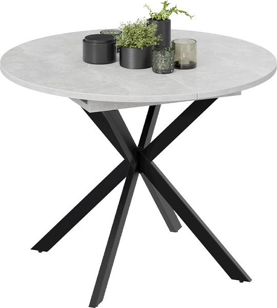 Изображение товара Обеденный стол ТриЯ Мэдисон раздвижной Тип 1 (черный муар/ателье светлый)