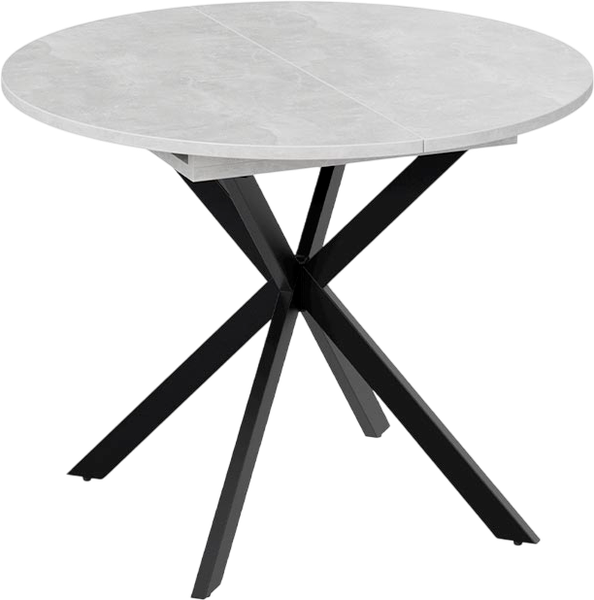 Изображение товара Обеденный стол ТриЯ Мэдисон раздвижной Тип 1 (черный муар/ателье светлый)