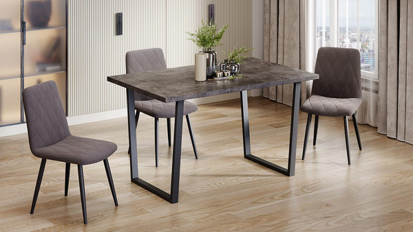 Изображение товара Обеденный стол ТриЯ Даллас тип 1 (черный/ателье темный)