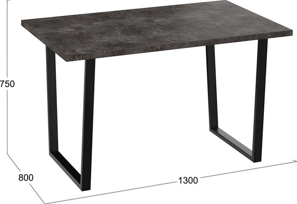 Изображение товара Обеденный стол ТриЯ Даллас тип 1 (черный/ателье темный)