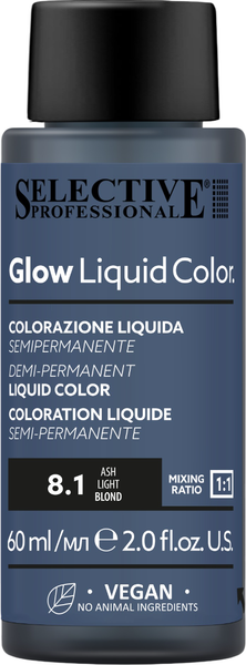 Изображение товара Тонирующий концентрат для волос Selective Professional Glow Liquid Colors 8.1 (60мл)