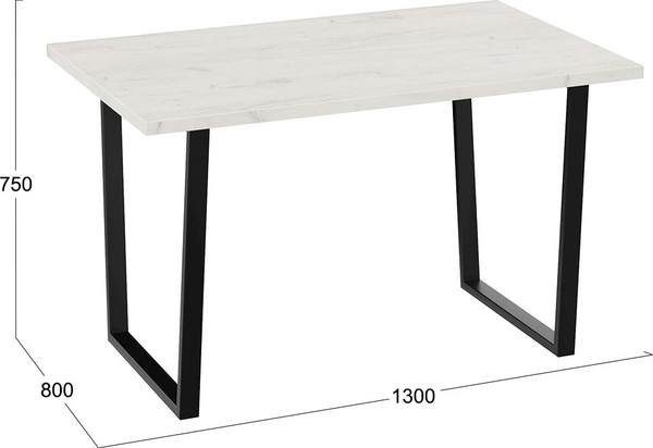 Изображение товара Обеденный стол ТриЯ Даллас тип 1 (черный/дуб крафт белый)