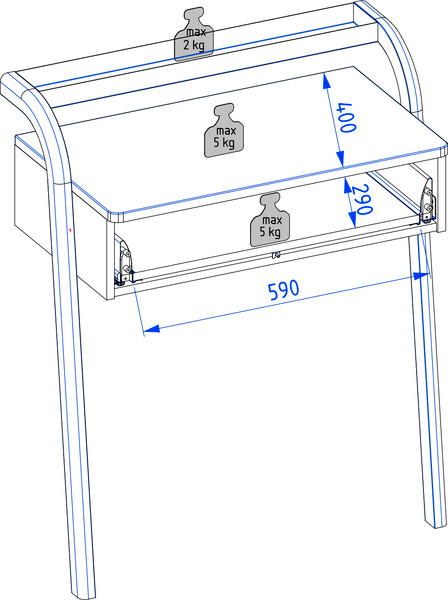 Изображение товара Туалетный столик Lauter Estel 70 (серо-зеленый п/мат)