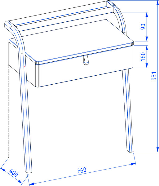 Изображение товара Туалетный столик Lauter Estel 70 (серо-зеленый п/мат)