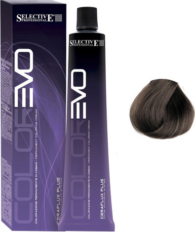 Изображение товара Крем-краска для волос Selective Professional Colorevo 5.001 (100мл, светло-каштановый интенсивный пепельный)