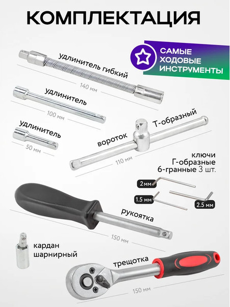 Изображение товара Универсальный набор инструментов Помощник 2462-46 (60437)