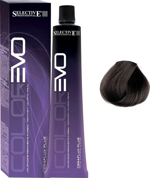 Изображение товара Крем-краска для волос Selective Professional Colorevo 4.001 (100мл, каштановый интенсивный пепельный)