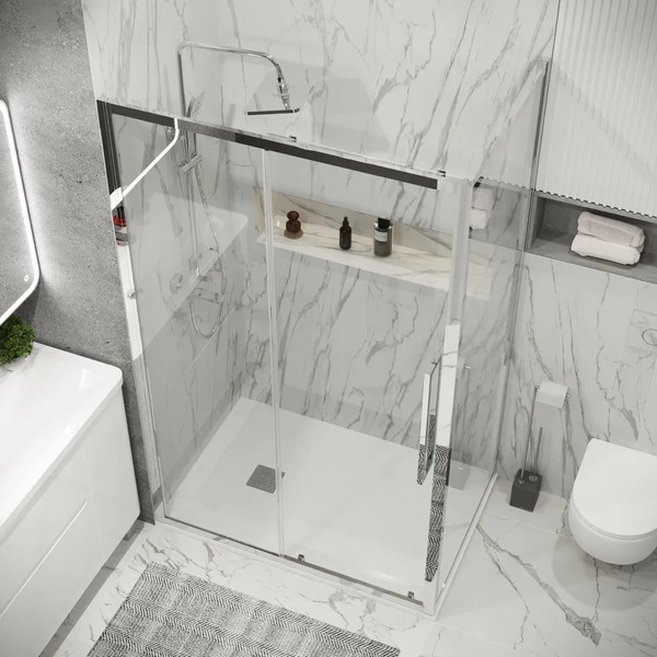 Изображение товара Душевой уголок Grossman Cosmo 100х100х195 / 120.K33.02.1010.10.00 (хром/прозрачное стекло)