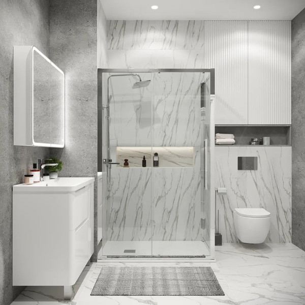 Изображение товара Душевой уголок Grossman Cosmo 110х100х195 /  120.K33.02.1110.10.00 (хром/прозрачное стекло)