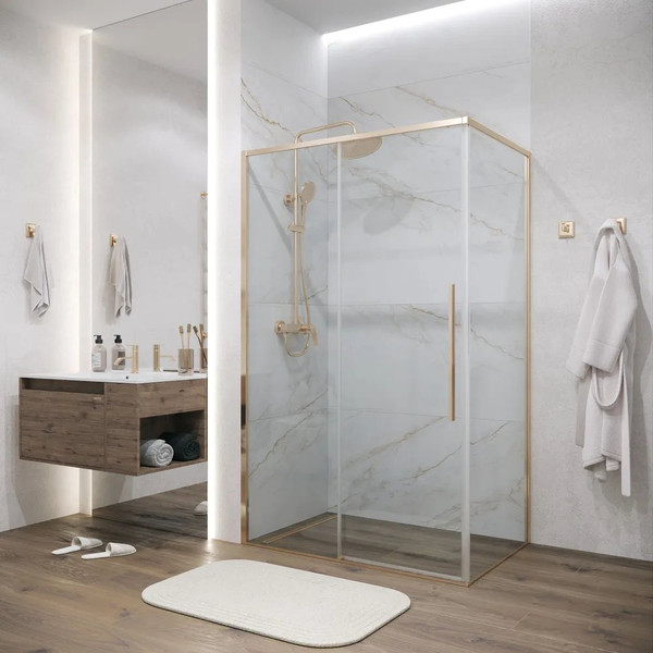 Изображение товара Душевой уголок Grossman Galaxy 100х100х195 / 120.K33.01.1010.32.00 (золото сатин/прозрачное стекло)