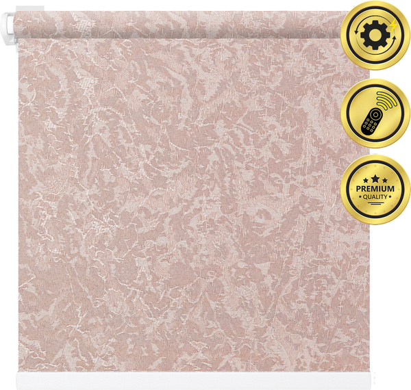 Изображение товара Рулонная электроштора НеоФьюжен Джерси 250х250 правая (пыльная роза, белая фурнитура)