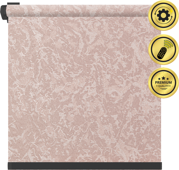 Изображение товара Рулонная электроштора НеоФьюжен Джерси 170х250 правая (пыльная роза, черная фурнитура)