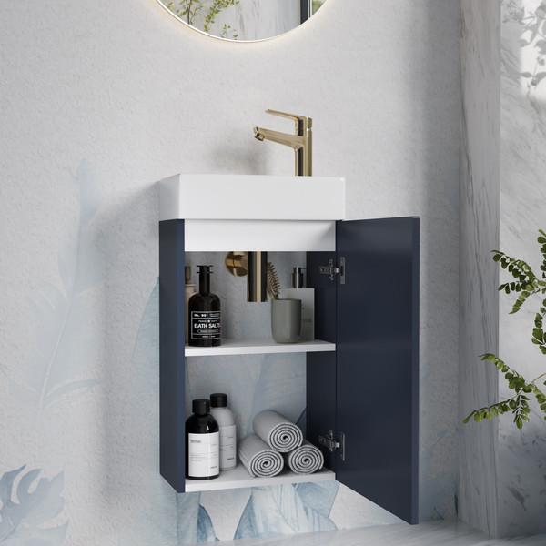 Изображение товара Тумба с умывальником Lauter Amelia 40 (гранатовый п/мат)