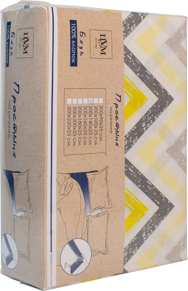 Изображение товара Простыня ЦУМ 1947 Зиг-заг На резинке 200x160x25