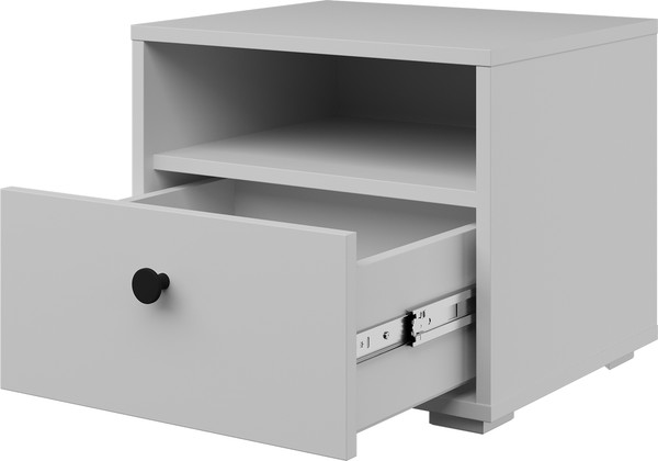 Изображение товара Прикроватная тумба Bravo Мебель Оскар 1 ящик без надстройки (белый снег/белый)