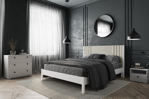 Изображение товара Прикроватная тумба Bravo Мебель Оскар 1 ящик без надстройки (белый снег/белый)