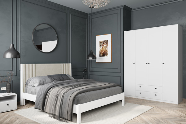 Изображение товара Прикроватная тумба Bravo Мебель Оскар 1 ящик без надстройки (белый снег/белый)