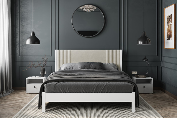 Изображение товара Прикроватная тумба Bravo Мебель Оскар 1 ящик без надстройки (белый снег/белый)