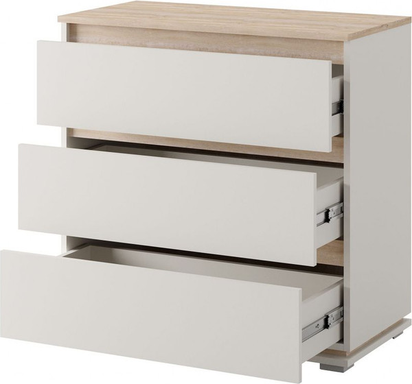 Изображение товара Комод Bravo Мебель Юта 3 ящика (персидский жемчуг/дуб торонто)