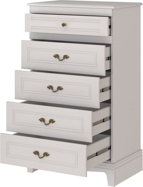 Изображение товара Комод Bravo Мебель Лорето 5 ящиков (персидский жемчуг/лак льняной)