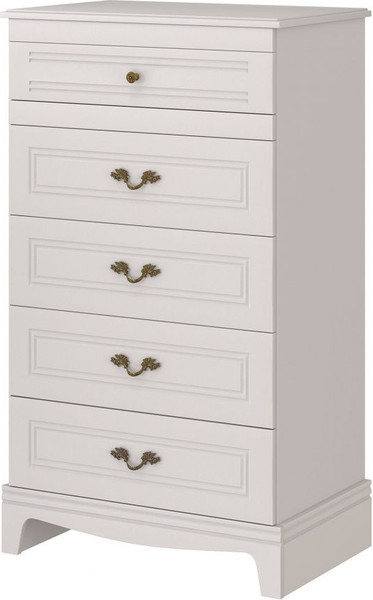 Изображение товара Комод Bravo Мебель Лорето 5 ящиков (персидский жемчуг/лак льняной)