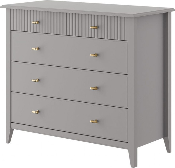 Изображение товара Комод Bravo Мебель Никеа 5 ящиков (серый шифер/лак антрацит)
