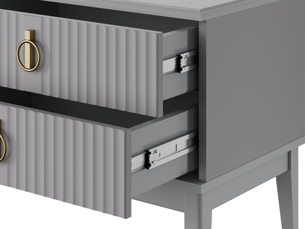 Изображение товара Прикроватная тумба Bravo Мебель Фарго (серый шифер/лак антрацит)