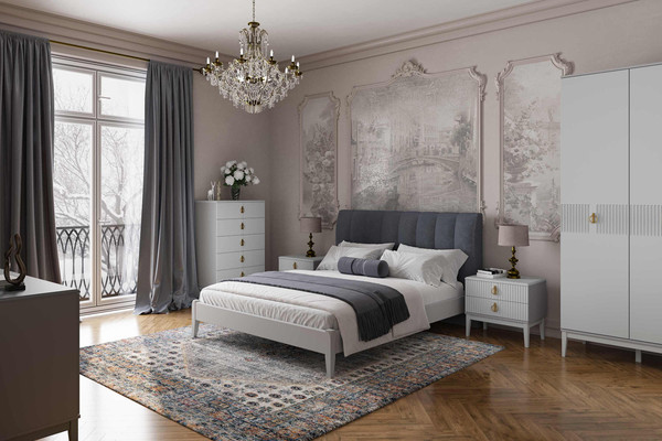 Изображение товара Прикроватная тумба Bravo Мебель Фарго (серый шифер/лак антрацит)