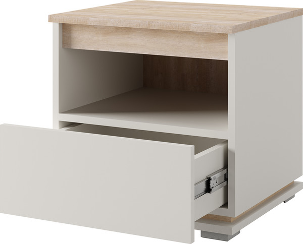 Изображение товара Прикроватная тумба Bravo Мебель Юта (персидский жемчуг/дуб торонто)