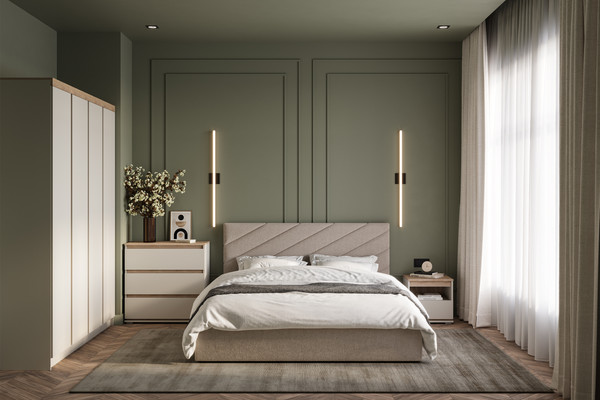 Изображение товара Прикроватная тумба Bravo Мебель Юта (персидский жемчуг/дуб торонто)