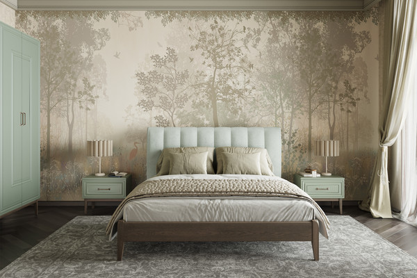 Изображение товара Прикроватная тумба Bravo Мебель Гориция (лак/зеленый самшит)