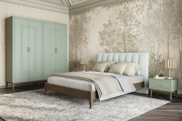 Изображение товара Прикроватная тумба Bravo Мебель Гориция (лак/зеленый самшит)