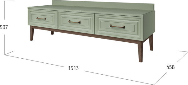 Изображение товара Тумба Bravo Мебель Гориция ТВ (лак/зеленый самшит)