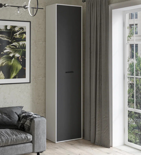 Изображение товара Шкаф-пенал Интерлиния Skill-23/1 (белый платинум/антрацит)