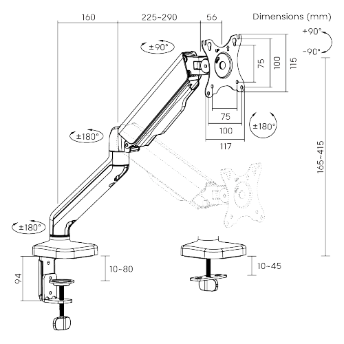 Изображение товара Кронштейн для монитора Lumi LDT46-C012E (черный)