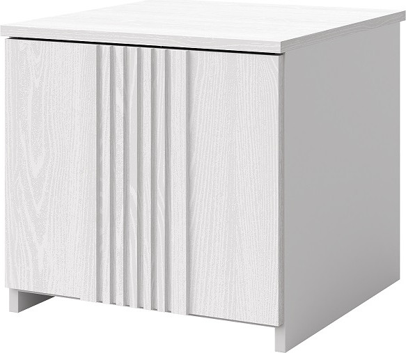 Изображение товара Прикроватная тумба Мебель-КМК Харди КМК 0965.22-01 (белый текстурный/М3 ясень белый текстурный)