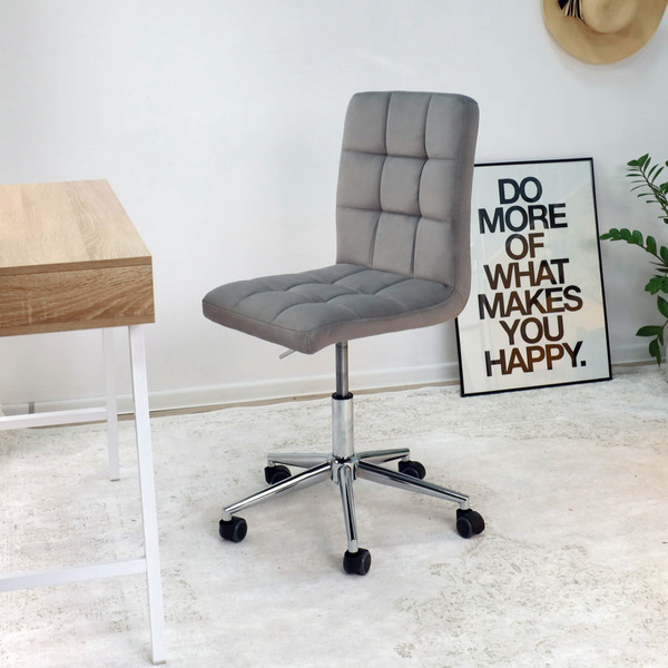 Изображение товара Кресло офисное AksHome Fiji поворотное (светло-серый велюр HCJ-38/хром)