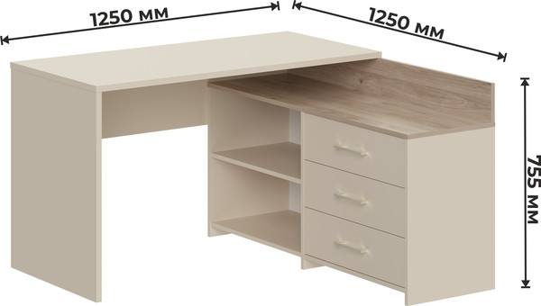 Изображение товара Письменный стол MySTAR Кросс ИВ-120.01.00 (гикори кингстон/персидский жемчуг)