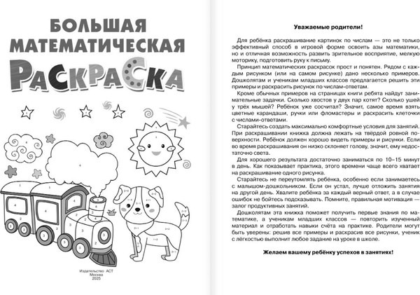 Изображение товара Раскраска АСТ Большая математическая раскраска, мягкая обложка