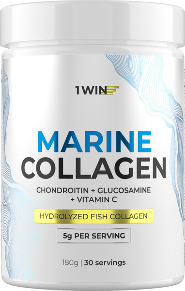 Изображение товара Коллаген 1WIN Морской с витамином С, хондроитином и глюкозамином (180г, нейтральный)