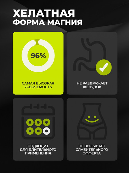 Изображение товара Пищевая добавка 1WIN Магний бисглицината и витамин В6 (240 капсул)