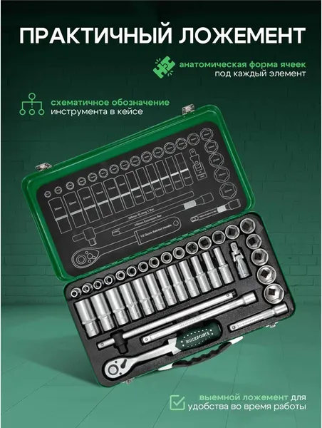 Изображение товара Универсальный набор инструментов RockForce RF-4362M (60499)