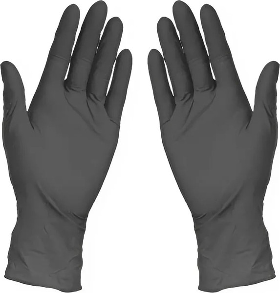 Изображение товара Перчатки одноразовые Primo Mist Nitrile неопудренные (S, 100шт, черный)