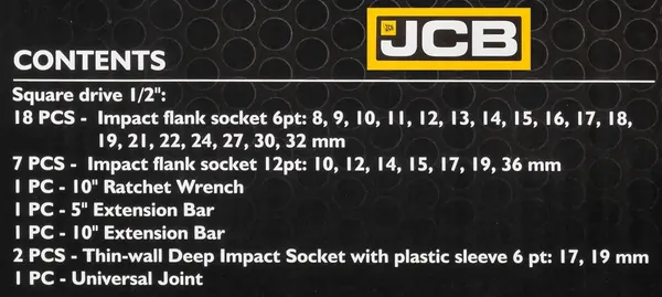 Изображение товара Универсальный набор инструментов JCB 4323-5MPB (60553)