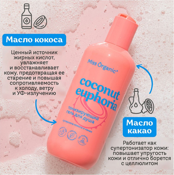 Изображение товара Гель для душа Fito Косметик Miss Organic Coconut Euphoria (290мл)